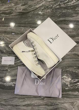 Dior b23 low-top triple white 🆕 женские кеды диор 🆕 белые