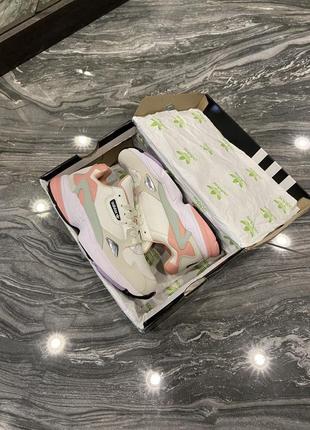 Adidas falcon white peach 🆕 женские кроссовки адидас 🆕 белые/персиковые3 фото