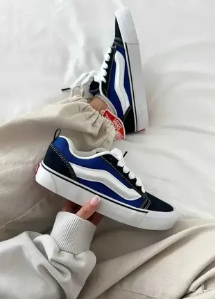 Vans knu-skool navy white ванс кню скул белые синие1 фото