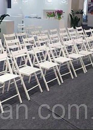 Стул со спинкой белый (деревянный) для выездных мероприятий, семинаров, свадеб код/артикул 186 белый-345 фото