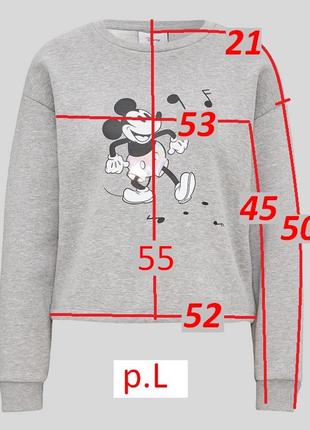 Актуальный серый свитшот disney mickey mouse с микки маусом4 фото