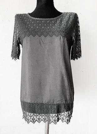 +шовкова блуза з черепами the kooples 100% шовк