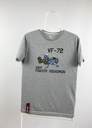 Оригінальна рідкісна футболка alpha industries usaf fighter squadron зі стрічкою