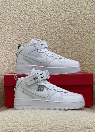 Женские кроссовки nike air force 1 high utility all white