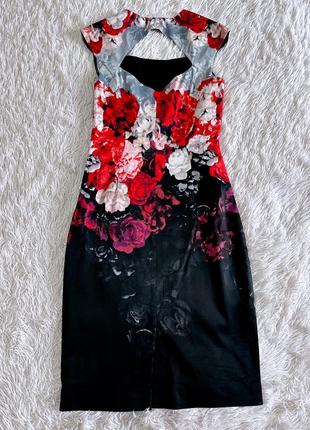 Атласное платье karen millen цветочный принт2 фото