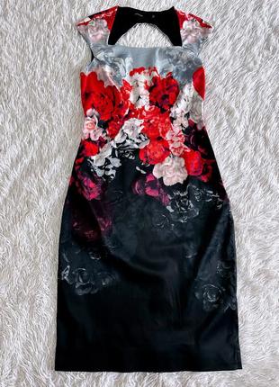 Атласное платье karen millen цветочный принт5 фото