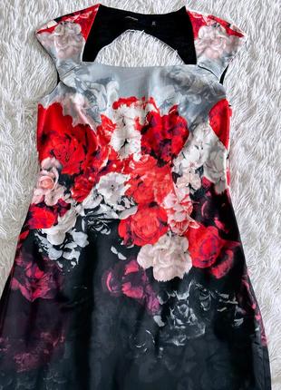Атласное платье karen millen цветочный принт8 фото
