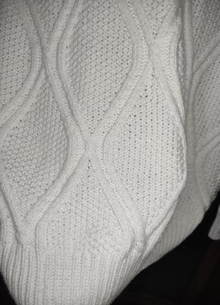 Белоснежный коттоновый свитер / джемпер в стиле old money zara (хлопок)3 фото