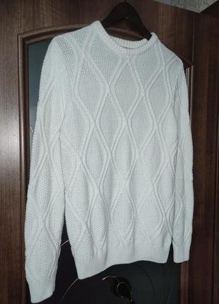 Белоснежный коттоновый свитер / джемпер в стиле old money zara (хлопок)7 фото