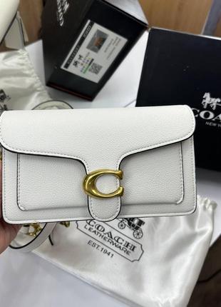 Сумка coach tabby shoulder bag white  mini