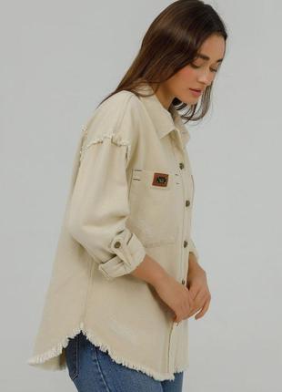 Джинсова куртка-сорочка оверсайз для сучасних дівчат2 фото