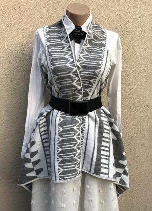 Асиметрична жилетка,кардиган,(пончо)накидка без застібки ,етно принт