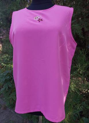 Daxon рожева блузка майка з квіткою зефір мінімалізм яскрава