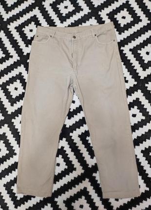 Брюки брюки джинсы мужские бежевые прямые широкие плотные повседневные west rock, размер xl - 2xl1 фото