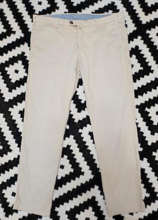 Брюки брюки мужские бежевые легкие прямые зауженные укороченные slim fit повседневные il lanficio, размер xl