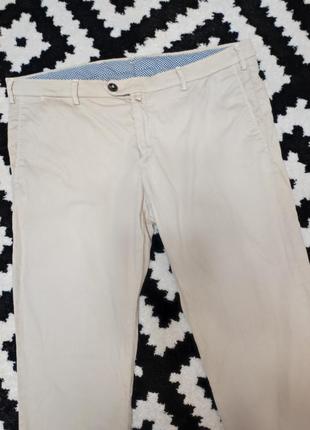 Брюки брюки мужские бежевые легкие прямые зауженные укороченные slim fit повседневные il lanficio, размер xl2 фото