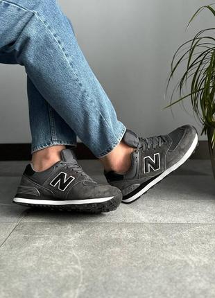 Кроссовки new balance 574 dark grey8 фото