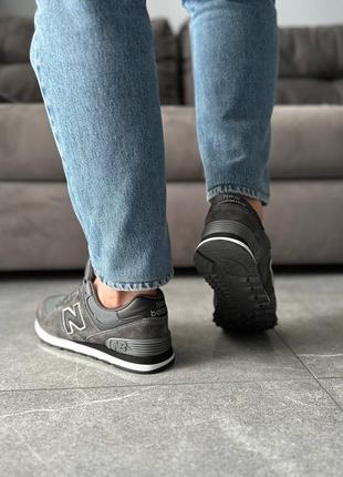 Кроссовки new balance 574 dark grey6 фото