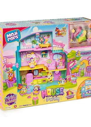 Ігровий набір moji pops s1 - будиночок для вечірок (будиночок, 2 фігурки, аксесуари)