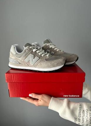 Кроссовки new balance 574 light grey1 фото