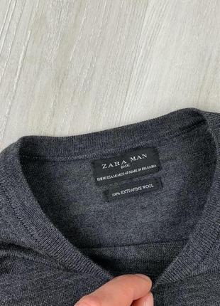 Темносорый джемпер шерсть серый базовый wool свитер тонкий кофта4 фото