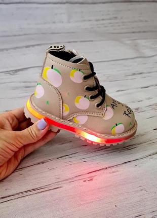 Ботинки/тимби для девочек jong-golf светящиеся*7 фото