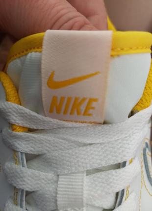 Кросівки чоловічі шкіряні біло-жовті nike air9 фото