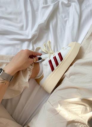 Адідас кеди adidas superstar bonega beige blue9 фото