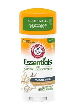 Прозорий дезодорант без металів arm&hammer essentials deodorant natural vanilla sandalwood al deodorizers coconut geranium