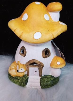 Лед будинок гриб дом садова фігурка з підсвічуванням лисичка