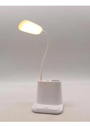 Акумуляторна настільна led лампа bionic desk lamp з usb виходом, органайзером та...