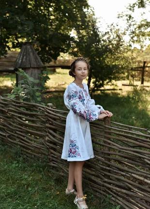 4347 ексклюзивна лляна сукня вишиванка з сімейної колекції " на крилах кохання "4 фото