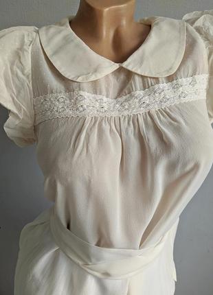 Блуза в  стилі ретро 100% шовк*6 фото