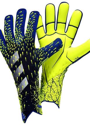 Рукавички футбольні adidas goalkeeper gloves predator воротарські рукавички адідас предатор рукавички дитячі adidas зелені1 фото