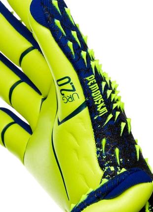 Рукавички футбольні adidas goalkeeper gloves predator воротарські рукавички адідас предатор рукавички дитячі adidas зелені3 фото