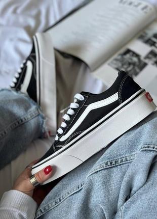 Кроссовки vans old skool black/white platform