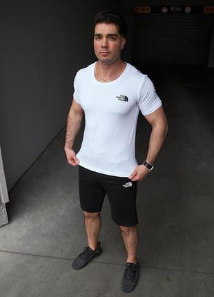 Комплект tnf футболка біла + шорти, літній спортивний набір3 фото