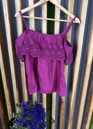 Бавняний топ-майка прошва фуксія