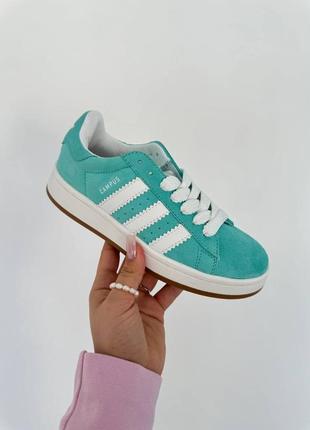 Женские кроссовки adidas campus 00s/адидас кампус бирюзовые/демисезонные/женская обувь на весну, лето, осень кампусы3 фото