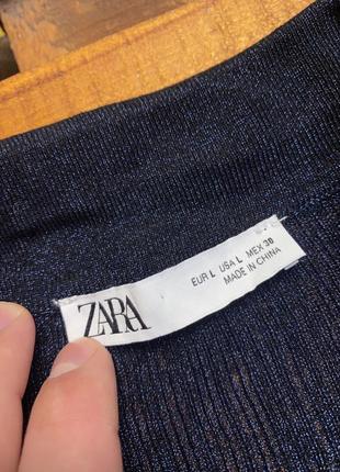 Женская кофта (кардиган) zara (зара лрр оригинал синяя)5 фото