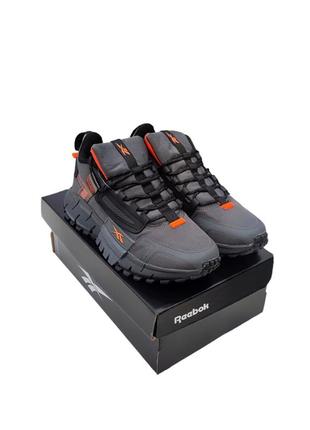 Чоловічі кросівки reebok zig kinetica edge сірі з помаранчевим3 фото