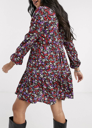 Платье свободного кроя с цветочным принтом в стиле бохо stradivarius s7 фото