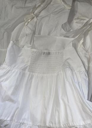 Белое сарафан с пышным юбкой платья макси хлопковое платье premium ярусное платье в пол белое платье зефирка сарафан со сборками4 фото