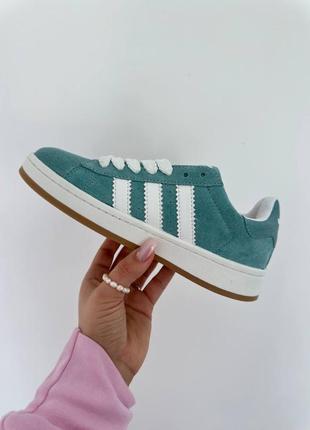 Женские кроссовки adidas campus 00s/адидас кампус бирюзовые/демисезонные/женская обувь на весну, лето, осень кампусы5 фото