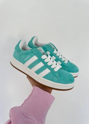 Женские кроссовки adidas campus 00s/адидас кампус бирюзовые/демисезонные/женская обувь на весну, лето, осень кампусы