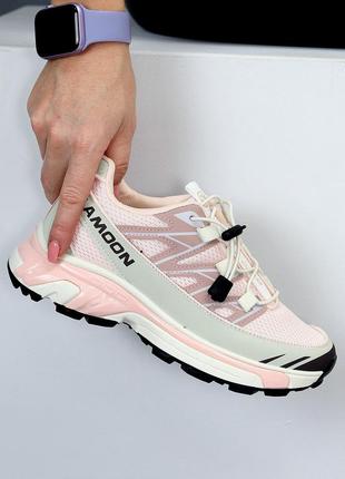 Круті молодіжні комбіновані рожеві кросівки шнурівка фіксатор 20813