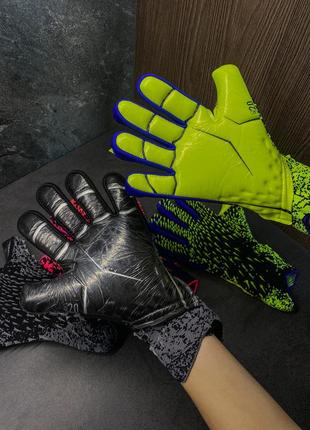 Рукавички футбольні adidas goalkeeper gloves predator воротарські рукавички адідас предатор рукавички дитячі adidas чорні5 фото