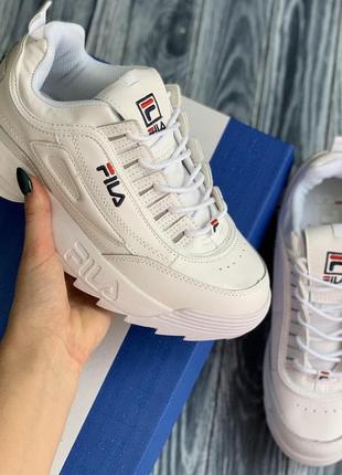 Распродажа! fila disruptor кроссовки женские кожаные на подъеме фила белые весенние осенние демисезонные отменные качество низкие кожа1 фото