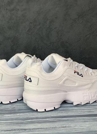 Распродажа! fila disruptor кроссовки женские кожаные на подъеме фила белые весенние осенние демисезонные отменные качество низкие кожа7 фото