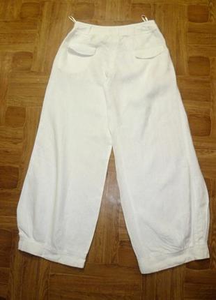 Летние льняные штаны guzella белые женские брюки свободные, винтаж4 фото